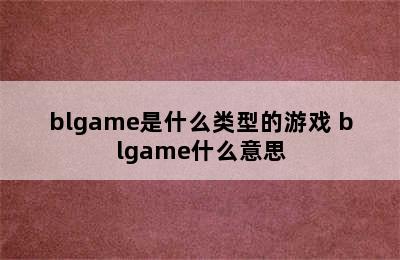 blgame是什么类型的游戏 blgame什么意思